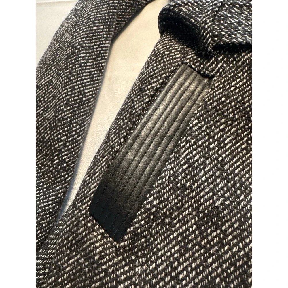 Michael Kors Wool Blend Womens Trench Coat. Jacket. Long Sleeve Black Sz M